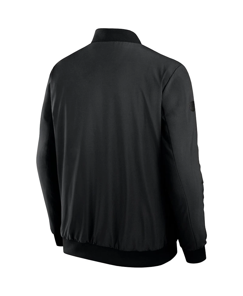 Fanatics Men's Black Vegas Golden Knights Authentic Pro Road Full-Zip Bomber Jacket