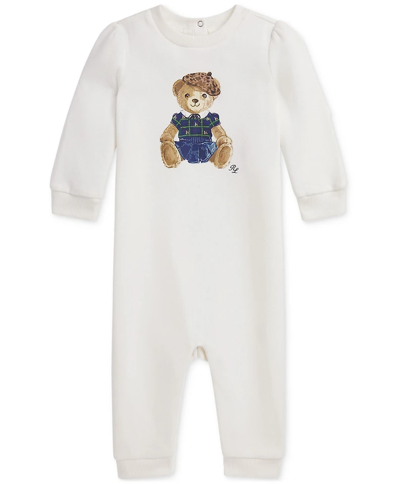 Polo Ralph Lauren Baby Girls Bear Fleece Coverall