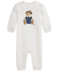 Polo Ralph Lauren Baby Girls Bear Fleece Coverall