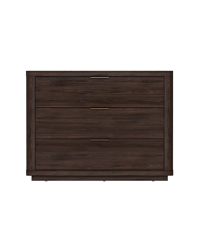 Manhattan Comfort 32" Evelyn Wood 3-Drawer Nightstand