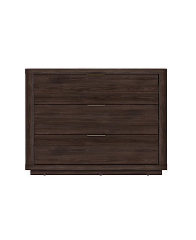 Manhattan Comfort 32" Evelyn Wood 3-Drawer Nightstand