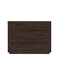 Manhattan Comfort 32" Evelyn Wood 3-Drawer Nightstand