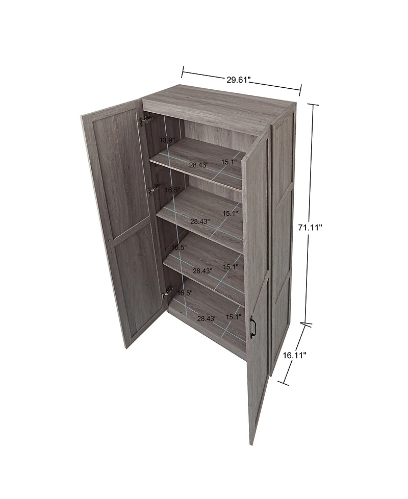 Manhattan Comfort Cornelia 29.61" 4-Shelf Storage Closet