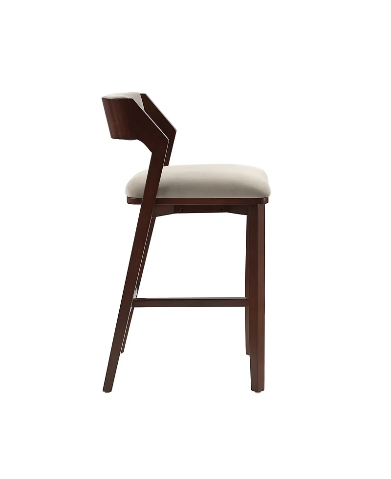Manhattan Comfort Patricia 39.2" Velvet Upholstered Barstool