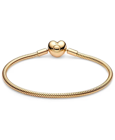 Pandora 14k Gold or Rose-Gold-Plated Barrel Clasp Snake Chain Bracelet