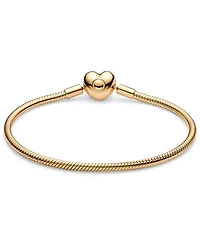 Pandora 14k Gold or Rose-Gold-Plated Barrel Clasp Snake Chain Bracelet
