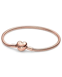 Pandora 14k Gold or Rose-Gold-Plated Barrel Clasp Snake Chain Bracelet
