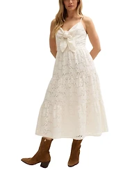 Lily and Lionel London Women's Onita Tiered Broderie Anglaise Midi Dress