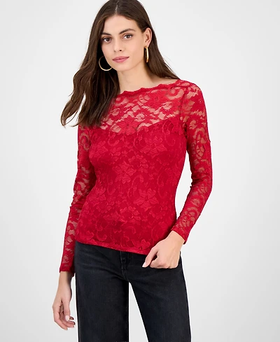 Guess Women's Nataliya Long-Sleeve Lace Top