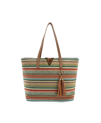 Like Dreams Liora Straw Striped Tote Bag