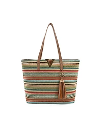 Like Dreams Liora Straw Striped Tote Bag