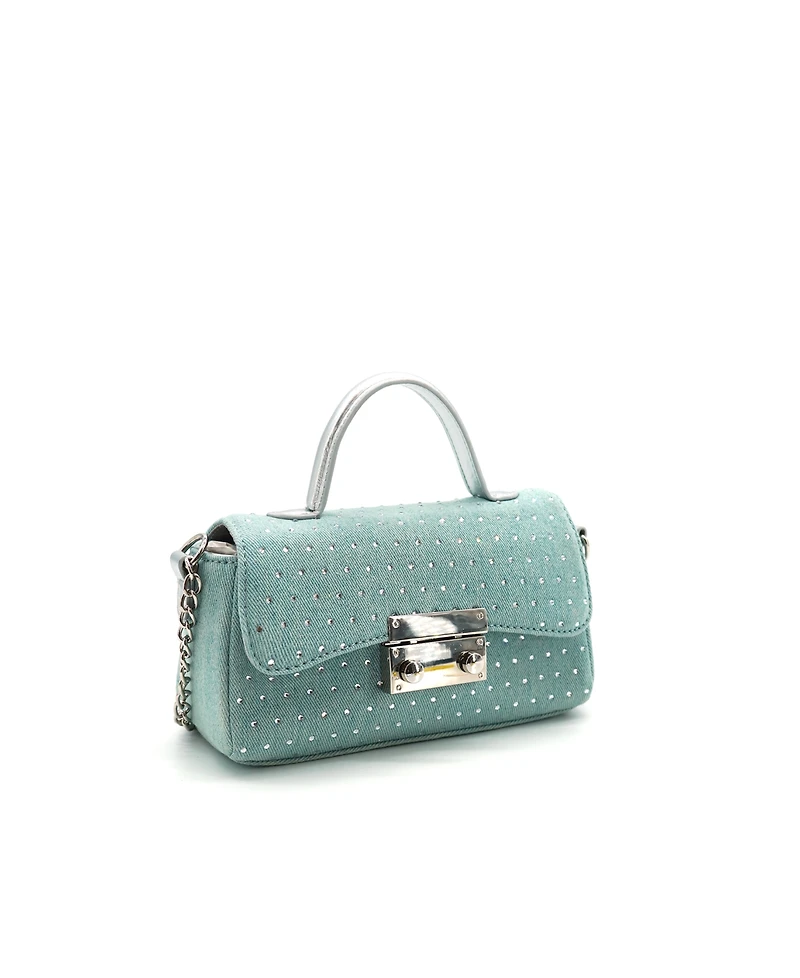 Like Dreams Beagle Studded Denim Crossbody Bag