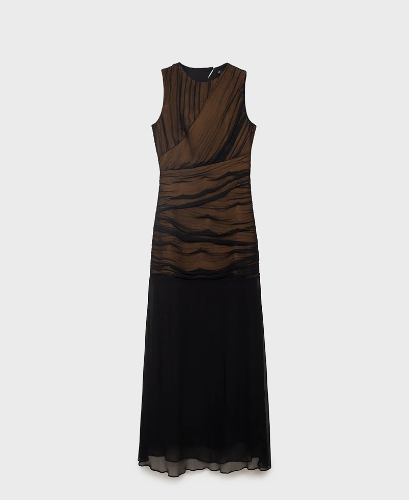Mango Women's Contrasting Textured Dress