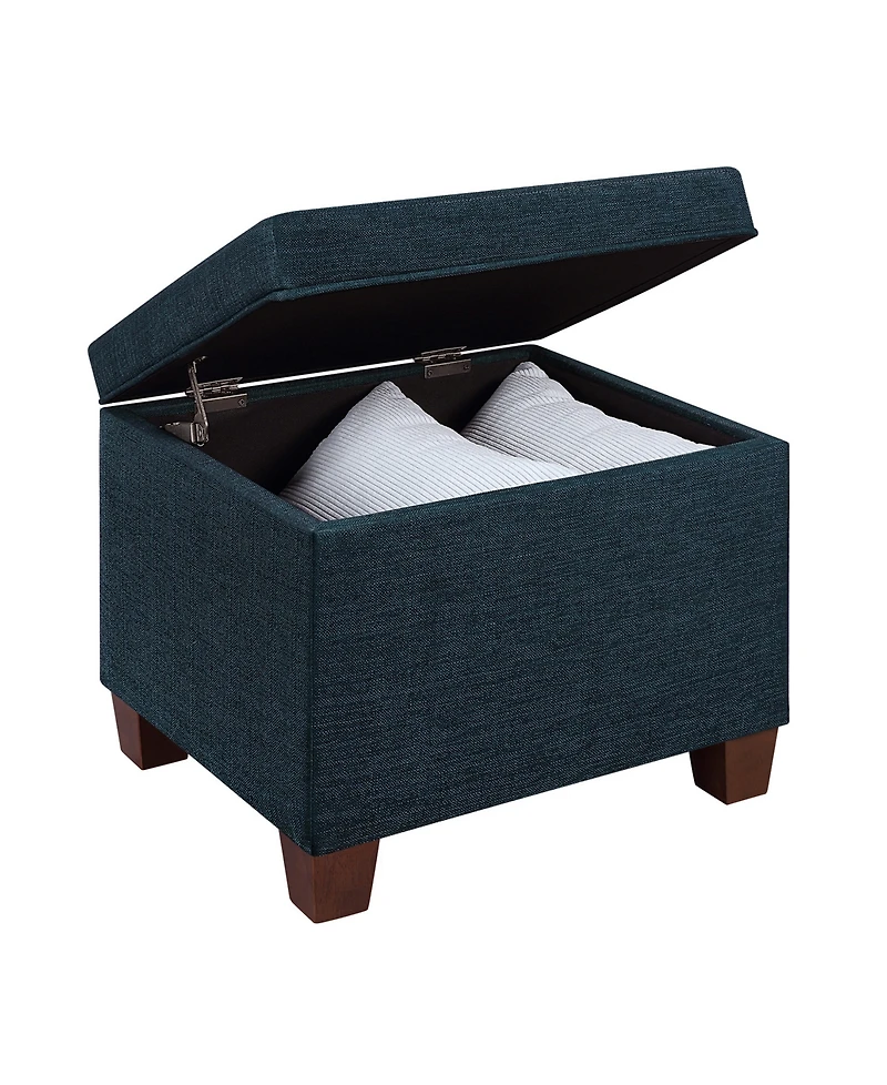 Convenience Concepts 21.75" Faux Linen Madison Storage Ottoman