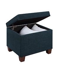 Convenience Concepts 21.75" Faux Linen Madison Storage Ottoman
