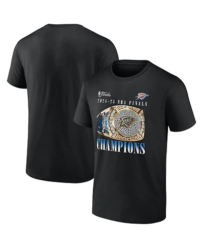Fanatics Men's Black Oklahoma City Thunder 2025 Nba Finals Champions Inbound Pass Ring T-Shirt