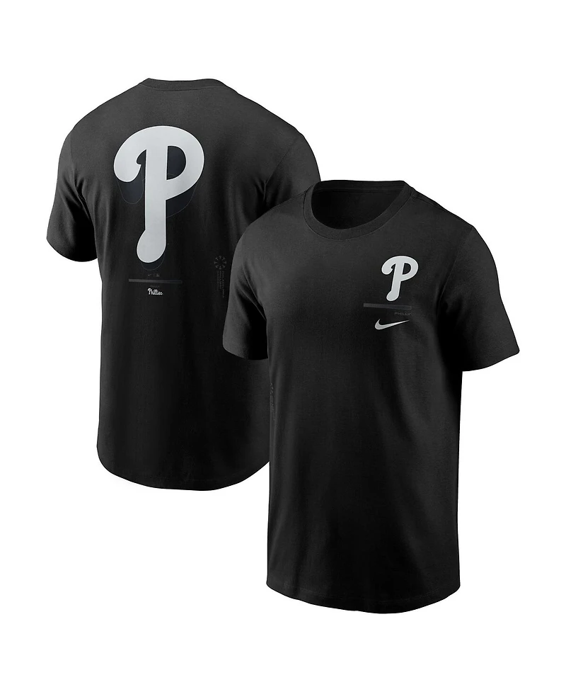 Nike Men's Black Philadelphia Phillies Lights Out Bar Loading T-Shirt