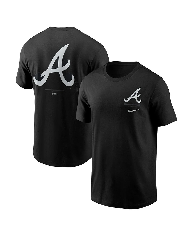 Nike Men's Black Atlanta Braves Lights Out Bar Loading T-Shirt