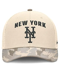 Nike Men's Natural New York Mets Camo Natural Pack Rise Adjustable Trucker Hat