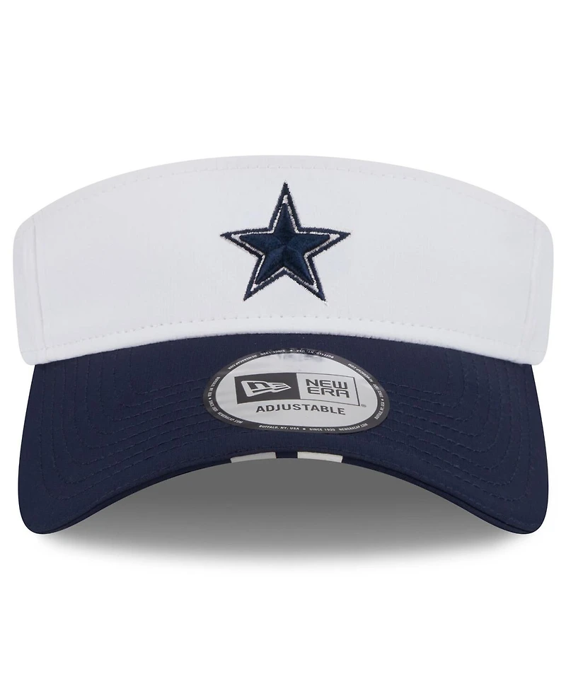 New Era Men's White/Navy Dallas Cowboys 2025 Nfl Training Camp Adjustable Visor Hat