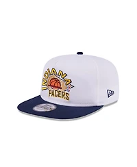 New Era Men's White/Navy Indiana Pacers Hardwood Two-Tone Golfer Adjustable Hat