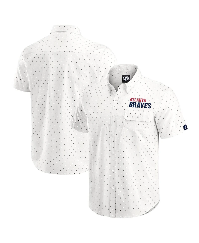 Darius Rucker Collection by Fanatics Men's Cream Atlanta Braves Printed Button-Down Shirt