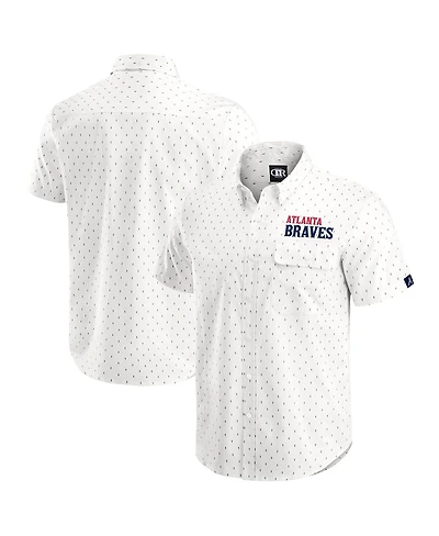 Darius Rucker Collection by Fanatics Men's Cream Atlanta Braves Printed Button-Down Shirt