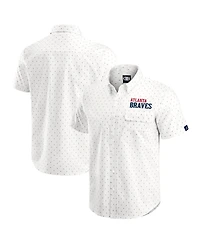 Darius Rucker Collection by Fanatics Men's Cream Atlanta Braves Printed Button-Down Shirt