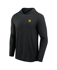 Fanatics Men's Black Pittsburgh Steelers Front Office Power Mono Long Sleeve Hoodie T-Shirt