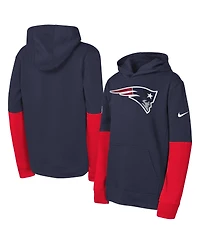 Nike Big Boys and Girls Navy New England Patriots Club Pullover Hoodie