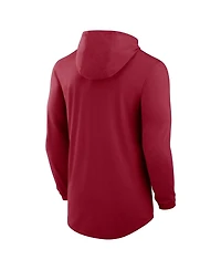 Jordan Men's Crimson Oklahoma Sooners Primetime Tri-Blend Performance Long Sleeve Hoodie T-Shirt
