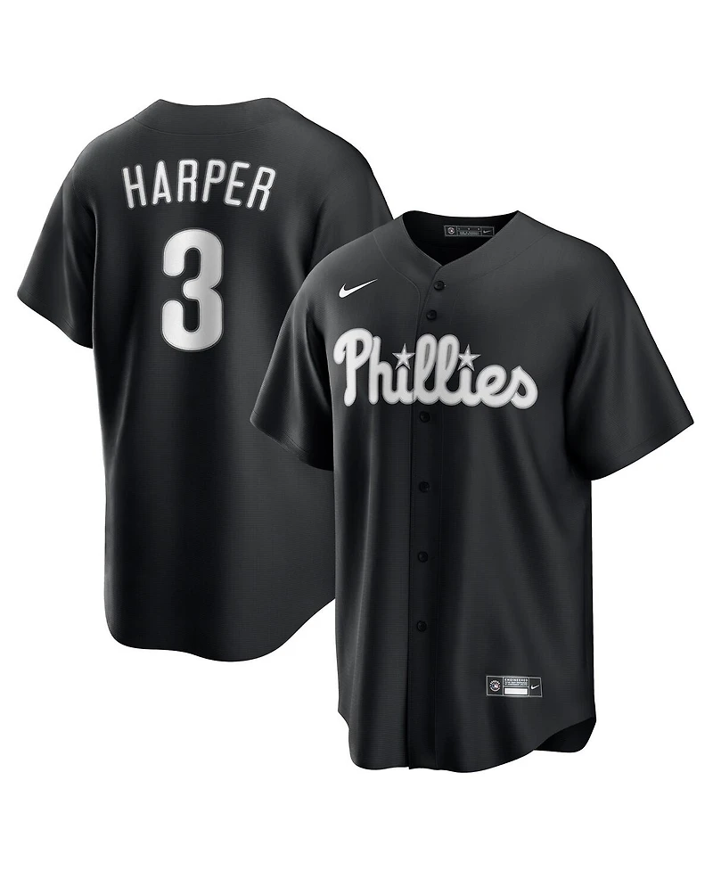 Nike Men's Bryce Harper Black Philadelphia Phillies Lights Out Replica Player Jersey
