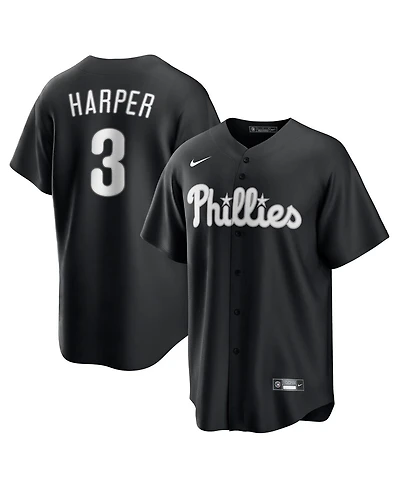 Nike Men's Bryce Harper Black Philadelphia Phillies Lights Out Replica Player Jersey