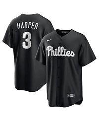 Nike Men's Bryce Harper Black Philadelphia Phillies Lights Out Replica Player Jersey