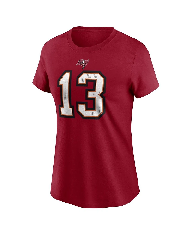 Nike Women's Mike Evans Red Tampa Bay Buccaneers Player Name Number T-Shirt