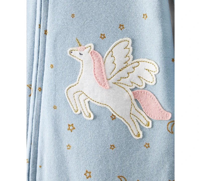 Carter's Baby Girls Unicorn-Star-Print 100% Cotton Long-Sleeve 2-Way-Zip 1-Piece Footed Pajamas