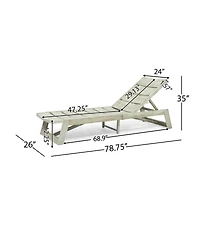 Streamdale Acacia Wood Chaise Lounge With Adjustable Seating