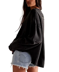 Free People Women's Total Eclipse Ribbed Dolman-Sleeve Tee