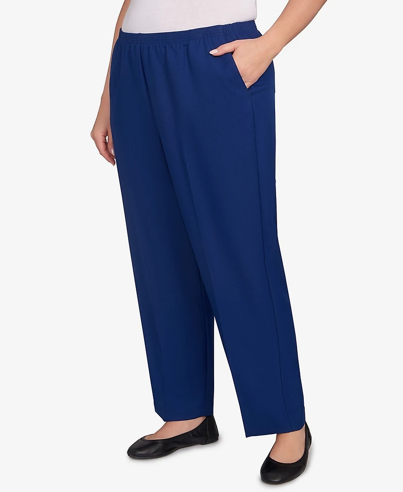 Alfred Dunner Plus Classic Poly Accord Medium Length Pants