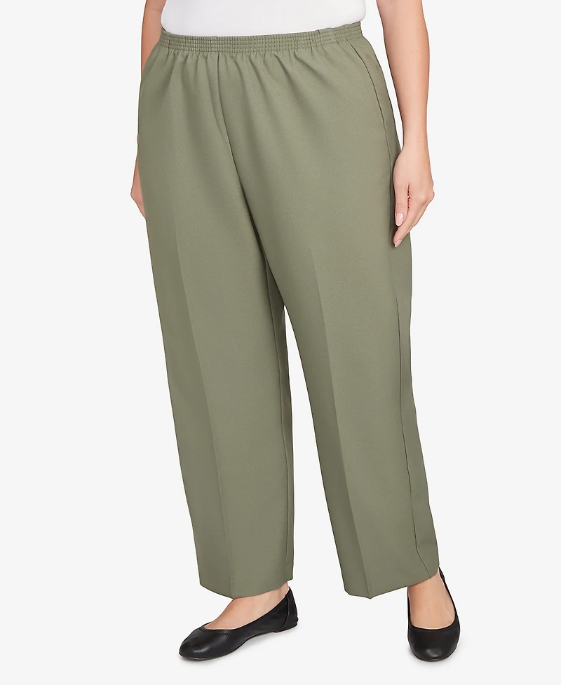 Alfred Dunner Plus Size Classic Poly Accord Medium Length Pants