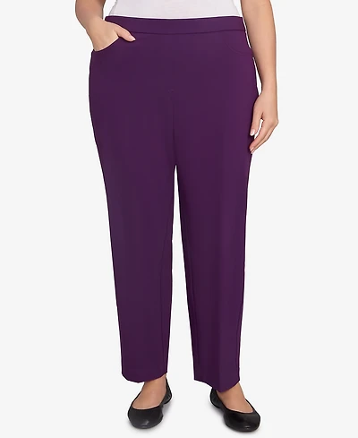 Alfred Dunner Plus Classic Allure Fitted Stretch Medium Length Pants