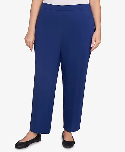 Alfred Dunner Plus Classic Allure Fitted Stretch Medium Length Pants