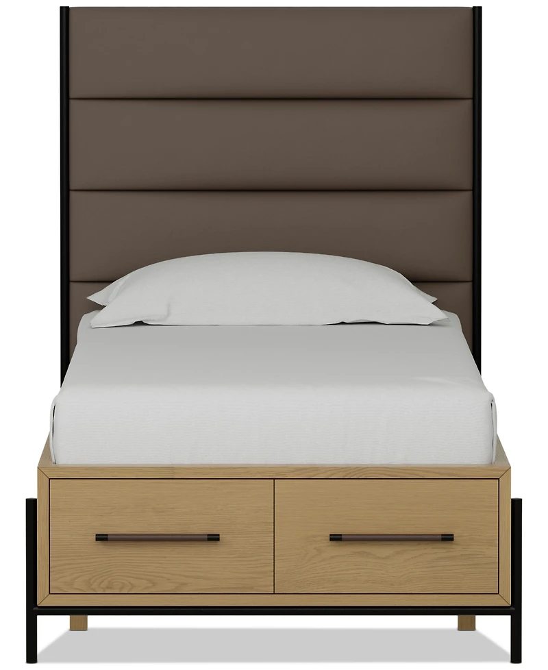Linstead Twin Upholstered Storage Bed, Created for Macy's