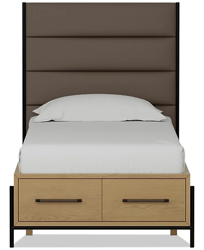Linstead Twin Upholstered Storage Bed, Created for Macy's