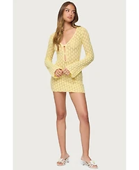 Edikted Women's Brie Cut Out Crochet Mini Dress