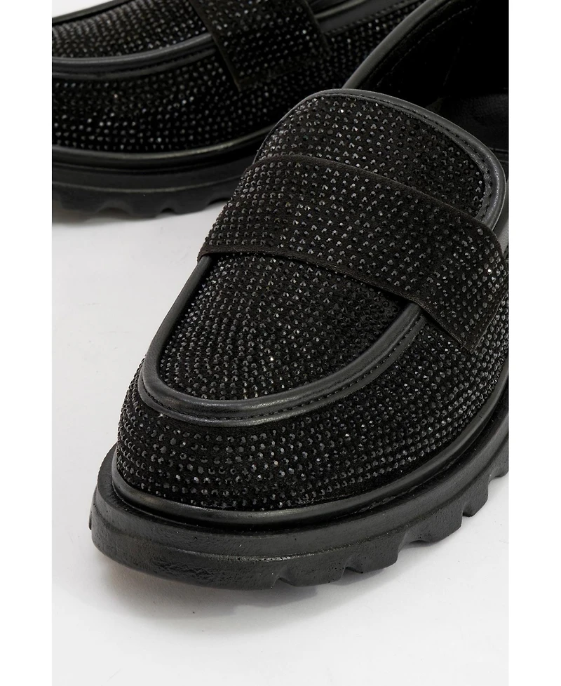Prologue Shoes Babel Stone Embellished Suede Loafer (Women)