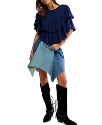 Free People Women's Rose Party Ruffled Cotton Top