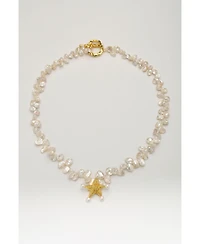 Classicharms Lila Starfish Charm Freshwater Petal Pearl Choker Necklace