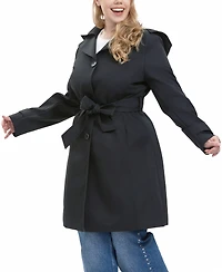 Bgsd Women's Plus Ivy Water Resistant Hooded Trench Coat