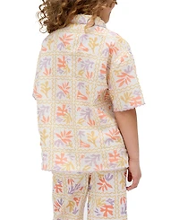 Raffya Kids Little Girls Gilly Scalloped Edge Matisse Print Shirt